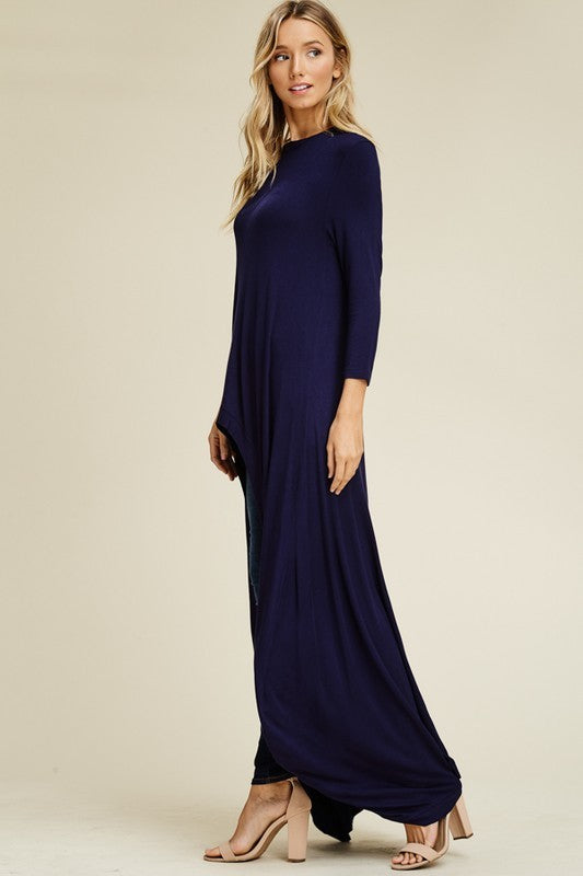 Thigh high maxi tee.