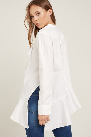 Asymmetric ruffle shirt